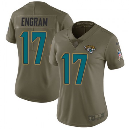 Nike Jaguars #17 Evan Engram Olive Women's Stitched NFL Limited 2017 Salute To Service Jersey