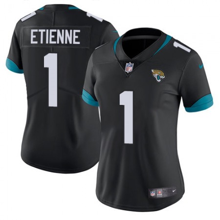 Nike Jaguars #1 Travis Etienne Black Team Color Women's Stitched NFL Vapor Untouchable Limited Jersey