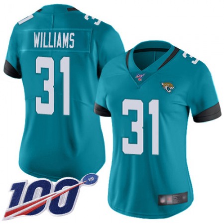 Nike Jaguars #31 Darious Williams Teal Green Alternate Women's Stitched NFL 100th Season Vapor Untouchable Limited Jersey