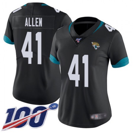 Nike Jaguars #41 Josh Allen Black Team Color Women's Stitched NFL 100th Season Vapor Limited Jersey