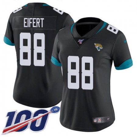 Nike Jaguars #88 Tyler Eifert Black Team Color Women's Stitched NFL 100th Season Vapor Untouchable Limited Jersey