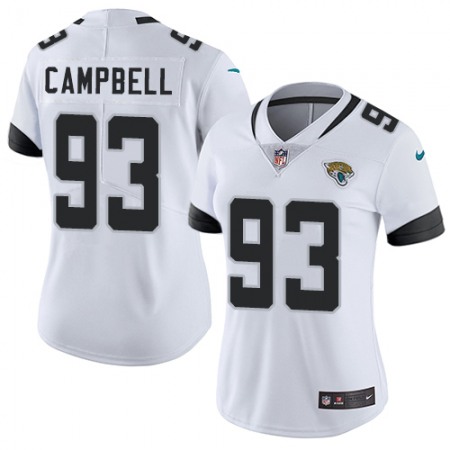 Nike Jaguars #93 Calais Campbell White Women's Stitched NFL Vapor Untouchable Limited Jersey