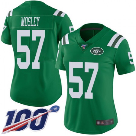 Nike Jets #57 C.J. Mosley Green Women's Stitched NFL Limited Rush 100th Season Jersey