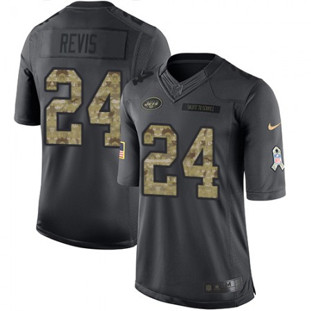 Nike Jets #24 Darrelle Revis Black Youth Stitched NFL Limited 2016 Salute to Service Jersey