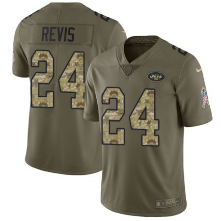 Nike Jets #24 Darrelle Revis Olive/Camo Youth Stitched NFL Limited 2017 Salute To Service Jersey