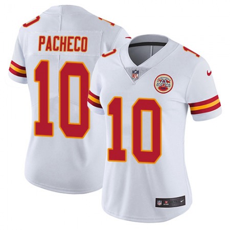 Nike Chiefs #10 Isiah Pacheco White Women's Stitched NFL Vapor Untouchable Limited Jersey