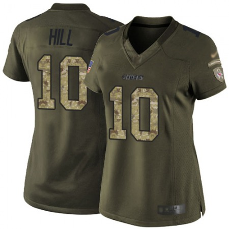 Nike Chiefs #10 Tyreek Hill Green Women's Stitched NFL Limited 2015 Salute to Service Jersey