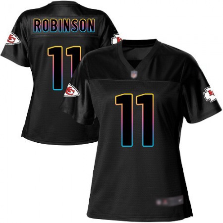 Nike Chiefs #11 Demarcus Robinson Black Women's NFL Fashion Game Jersey