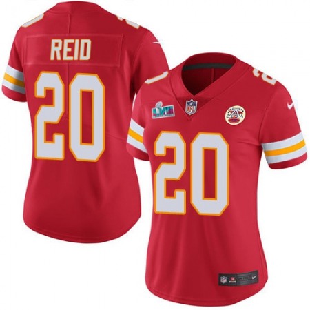 Nike Chiefs #20 Justin Reid Red Team Color Super Bowl LVII Patch Women's Stitched NFL Vapor Untouchable Limited Jersey