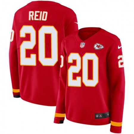 Nike Chiefs #20 Justin Reid Red Team Color Women's Stitched NFL Limited Therma Long Sleeve Jersey