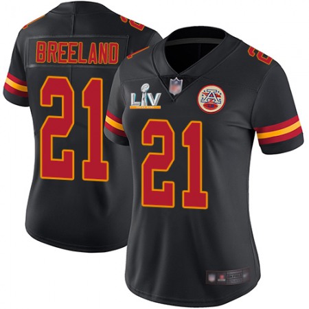 Nike Chiefs #21 Bashaud Breeland Black Women's Super Bowl LV Bound Stitched NFL Limited Rush Jersey