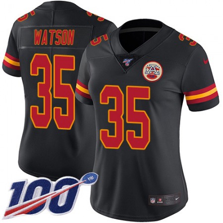 Nike Chiefs #35 Jaylen Watson Black Women's Stitched NFL Limited Rush 100th Season Jersey