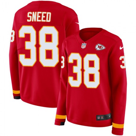 Nike Chiefs #38 L'Jarius Sneed Red Team Color Women's Stitched NFL Limited Therma Long Sleeve Jersey