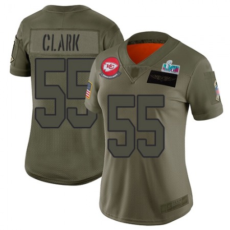 Nike Chiefs #55 Frank Clark Camo Super Bowl LVII Patch Women's Stitched NFL Limited 2019 Salute To Service Jersey