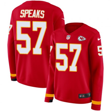 Nike Chiefs #57 Breeland Speaks Red Team Color Women's Stitched NFL Limited Therma Long Sleeve Jersey