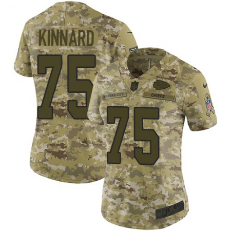 Nike Chiefs #75 Darian Kinnard Camo Women's Stitched NFL Limited 2018 Salute to Service Jersey