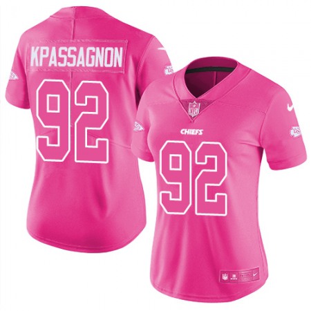 Nike Chiefs #92 Tanoh Kpassagnon Pink Women's Stitched NFL Limited Rush Fashion Jersey