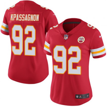 Nike Chiefs #92 Tanoh Kpassagnon Red Team Color Women's Stitched NFL Vapor Untouchable Limited Jersey