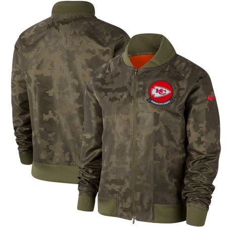 Women's Kansas City Chiefs Nike Olive 2019 Salute to Service Full-Zip Bomber Jacket