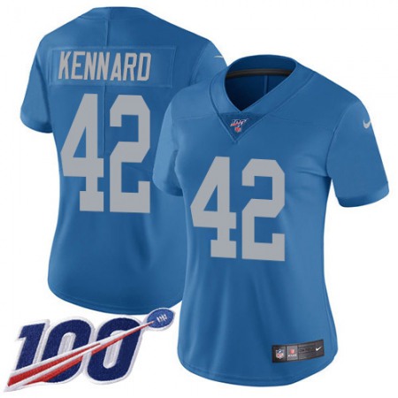 Nike Lions #42 Devon Kennard Blue Throwback Women's Stitched NFL 100th Season Vapor Untouchable Limited Jersey