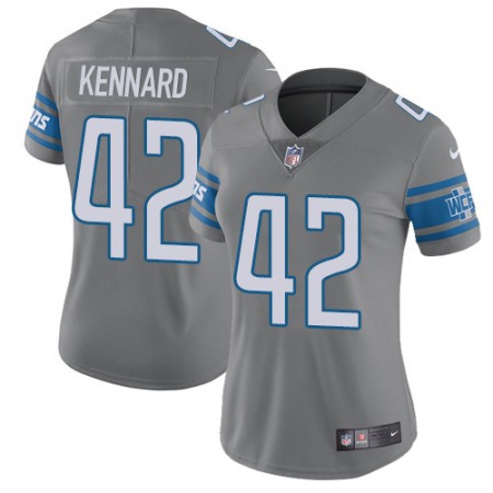 Nike Lions #42 Devon Kennard Gray Women's Stitched NFL Limited Rush Jersey