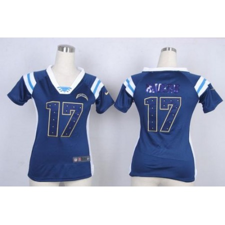 Nike Chargers #17 Philip Rivers Navy Blue Team Color Women's Stitched NFL Elite Draft Him Shimmer Jersey