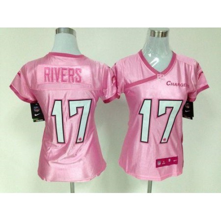 Nike Chargers #17 Philip Rivers New Pink Women's Be Luv'd Stitched NFL Elite Jersey