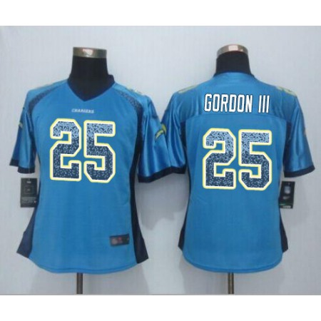 Nike Chargers #25 Melvin Gordon III Electric Blue Alternate Women's Stitched NFL Elite Drift Fashion Jersey