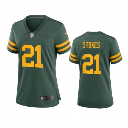 Green Bay Packers #21 Eric Stokes Women's Nike Alternate Game Player NFL Jersey - Green