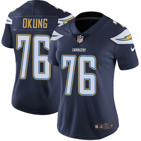 Nike Chargers #76 Russell Okung Navy Blue Team Color Women's Stitched NFL Vapor Untouchable Limited Jersey