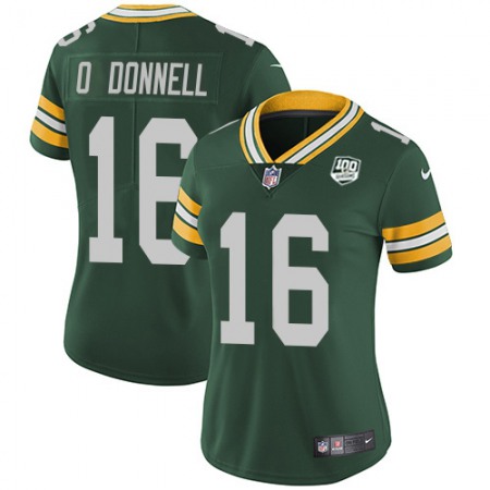 Nike Packers #16 Pat O'Donnell Green Team Color Women's 100th Season Stitched NFL Vapor Untouchable Limited Jersey