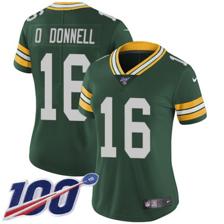 Nike Packers #16 Pat O'Donnell Green Team Color Women's Stitched NFL 100th Season Vapor Untouchable Limited Jersey