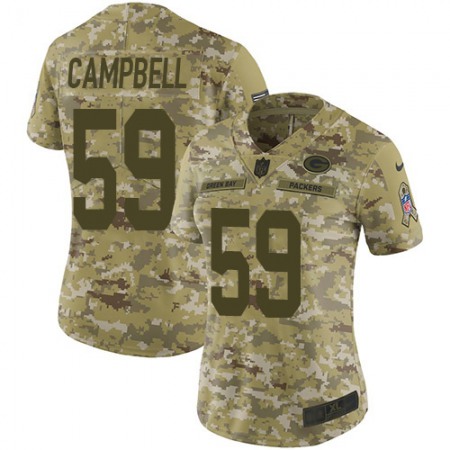 Nike Packers #59 De'Vondre Campbell Camo Women's Stitched NFL Limited 2018 Salute To Service Jersey