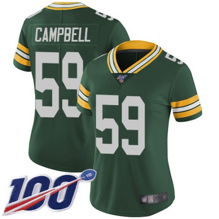 Nike Packers #59 De'Vondre Campbell Green Team Color Women's Stitched NFL 100th Season Vapor Untouchable Limited Jersey