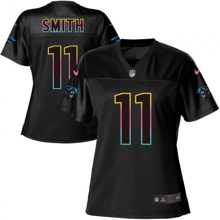 Nike Panthers #11 Torrey Smith Black Women's NFL Fashion Game Jersey