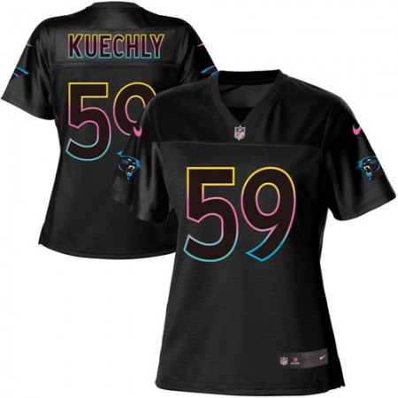 Nike Panthers #59 Luke Kuechly Black Women's NFL Fashion Game Jersey