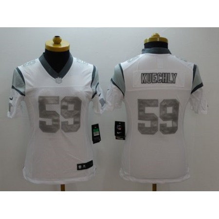 Nike Panthers #59 Luke Kuechly White Women's Stitched NFL Limited Platinum Jersey