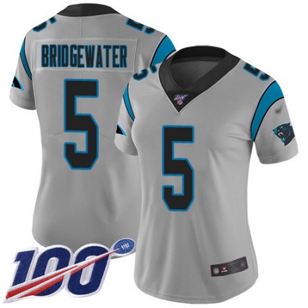 Nike Panthers #5 Teddy Bridgewater Silver Women's Stitched NFL Limited Inverted Legend 100th Season Jersey