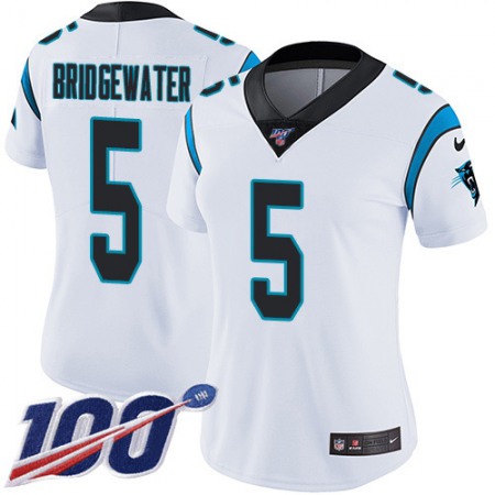 Nike Panthers #5 Teddy Bridgewater White Women's Stitched NFL 100th Season Vapor Untouchable Limited Jersey