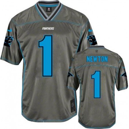 Nike Panthers #1 Cam Newton Grey Youth Stitched NFL Elite Vapor Jersey