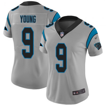 Nike Panthers #9 Bryce Young Silver Women's Stitched NFL Limited Inverted Legend Jersey