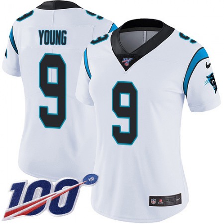 Nike Panthers #9 Bryce Young White Women's Stitched NFL 100th Season Vapor Untouchable Limited Jersey