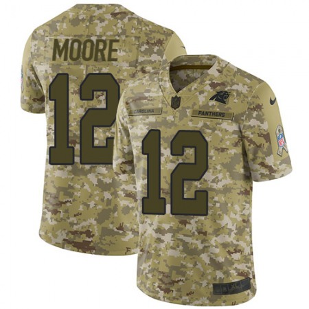 Nike Panthers #12 DJ Moore Camo Youth Stitched NFL Limited 2018 Salute to Service Jersey