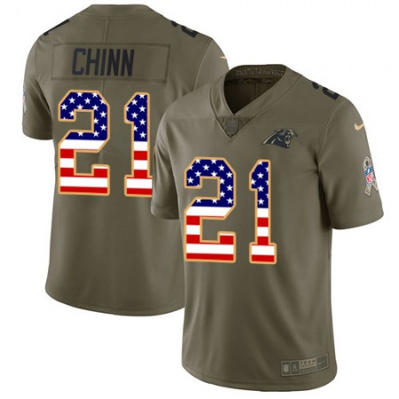 Nike Panthers #21 Jeremy Chinn Olive/USA Flag Youth Stitched NFL Limited 2017 Salute To Service Jersey