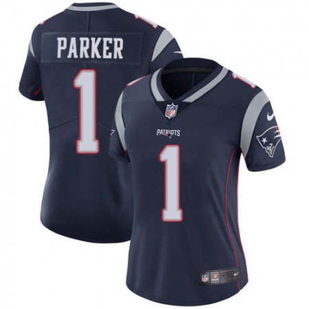 Nike Patriots #1 DeVante Parker Navy Blue Team Color Women's Stitched NFL Vapor Untouchable Limited Jersey