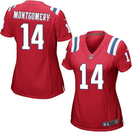 Nike Patriots #14 Ty Montgomery Red Alternate Women's Stitched NFL Elite Jersey