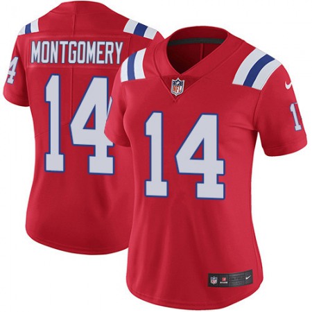 Nike Patriots #14 Ty Montgomery Red Alternate Women's Stitched NFL Vapor Untouchable Limited Jersey