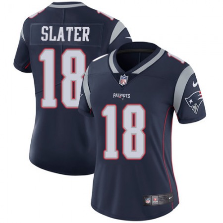 Nike Patriots #18 Matt Slater Navy Blue Team Color Women's Stitched NFL Vapor Untouchable Limited Jersey