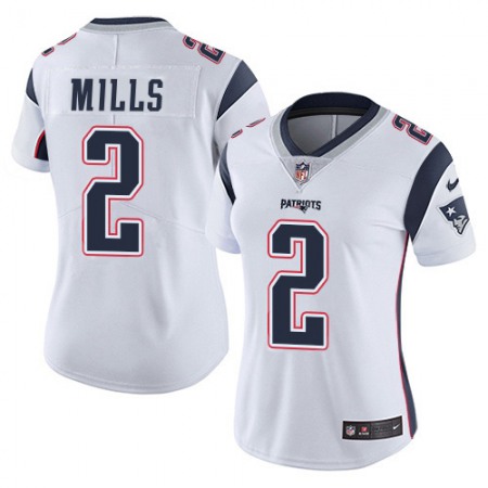 Nike Patriots #2 Jalen Mills White Women's Stitched NFL Vapor Untouchable Limited Jersey