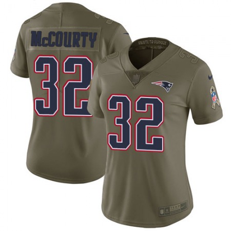 Nike Patriots #32 Devin McCourty Olive Women's Stitched NFL Limited 2017 Salute to Service Jersey